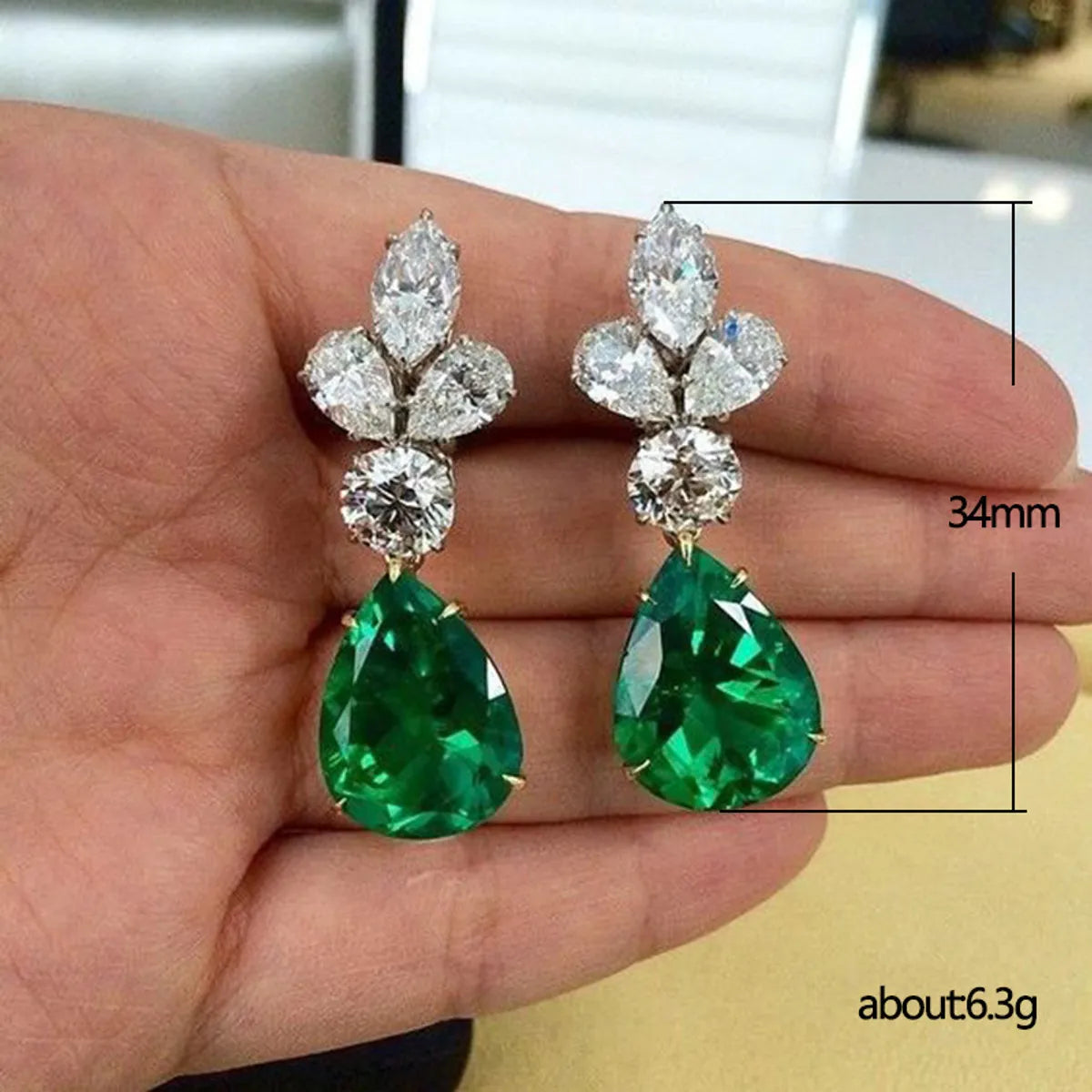 Fashion Clover Flower Aaa Zircon Copper Earrings Exquisite Bridal Earrings