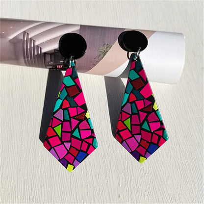 1 Pair Fashion Color Block Arylic Drop Earrings