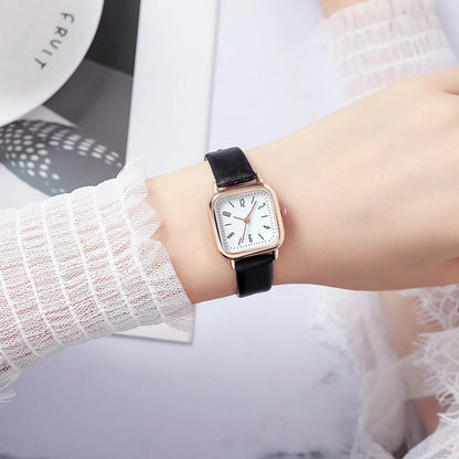 Fashion Color Block Buckle Quartz Women'S Watches