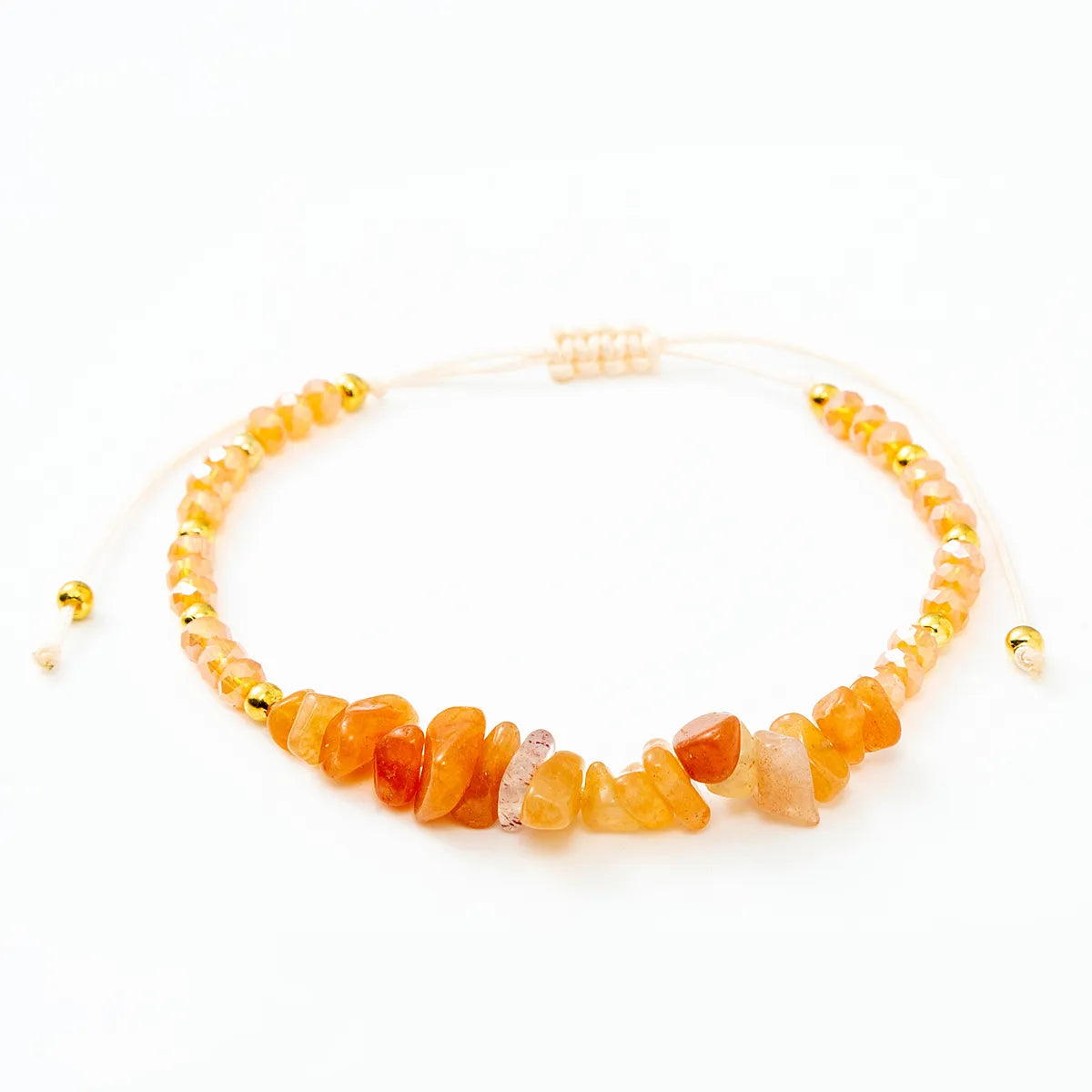 Fashion Color Block Natural Stone Beaded Drawstring Bracelets 1 Piece