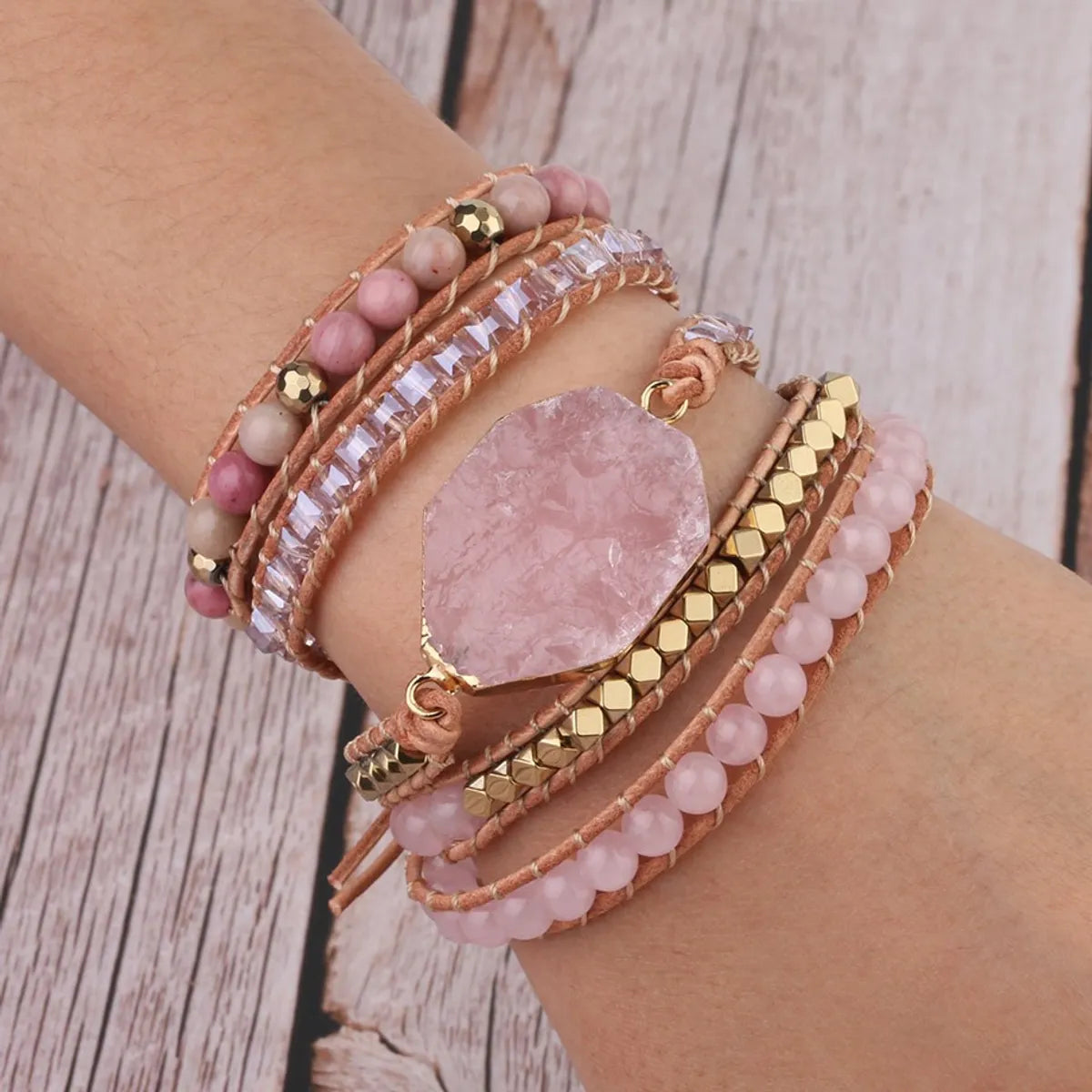 Fashion Color Block Natural Stone Plating Natural Stone Beads Bracelets