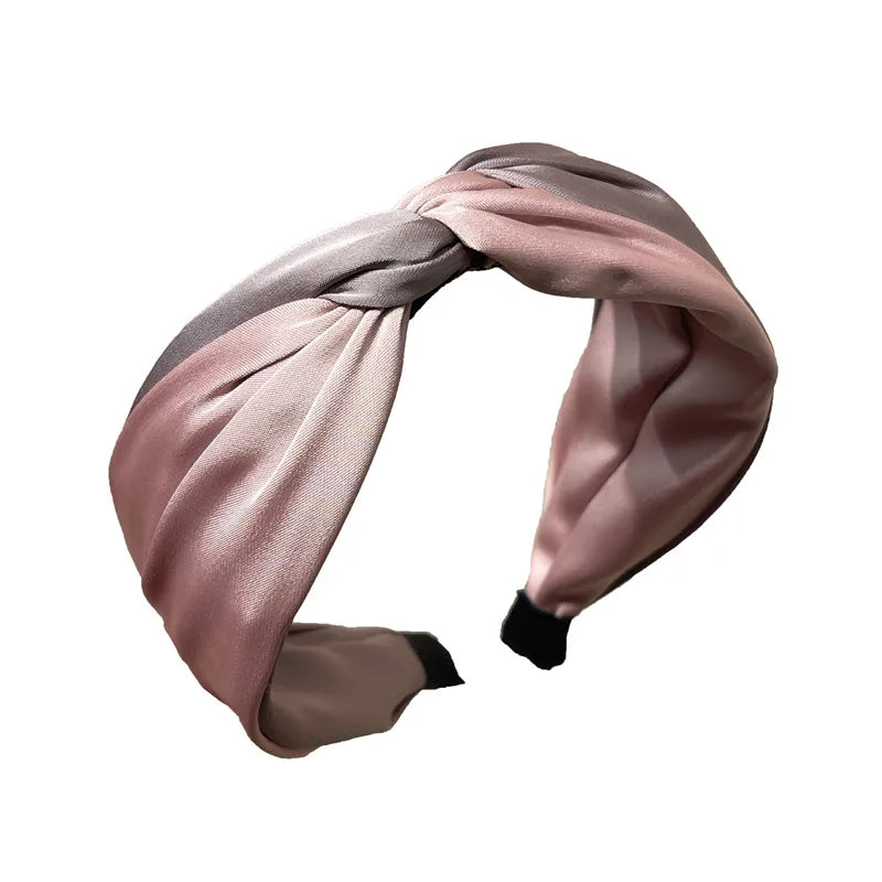 Fashion Color Block Satin Hair Band