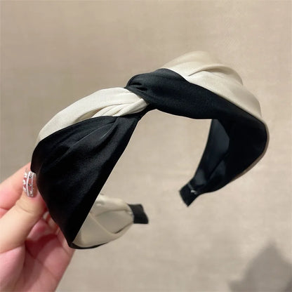 Fashion Color Block Satin Hair Band