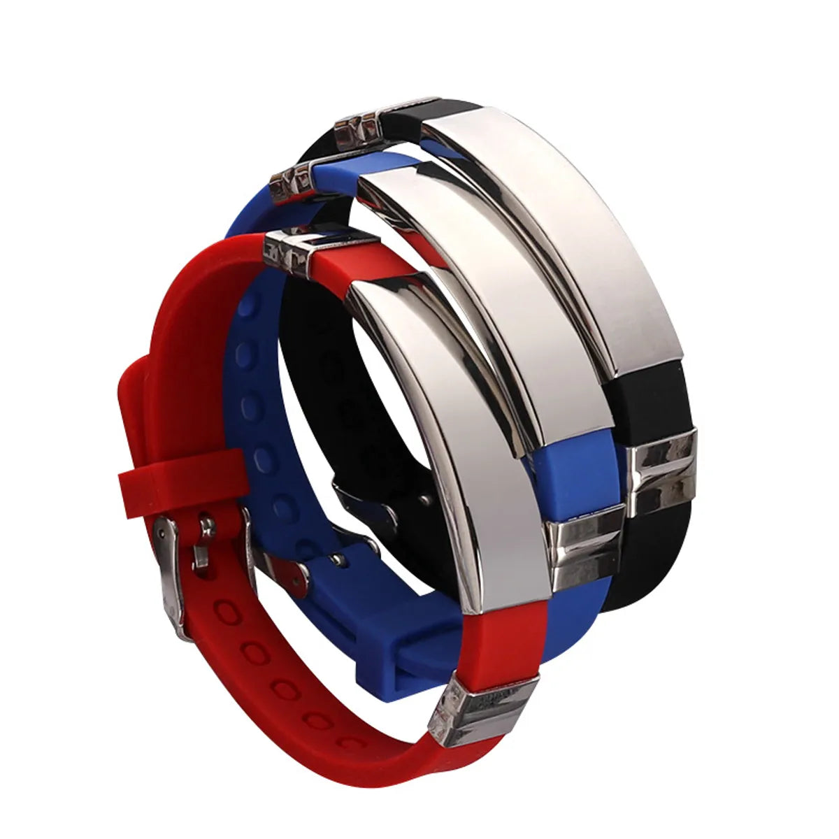 Fashion Color Block Titanium Steel Bangle