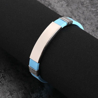 Fashion Color Block Titanium Steel Bangle