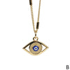 Fashion Color Devil's Eye Oil Drop Copper Gold-plated Cuban Chain Pendant Necklace