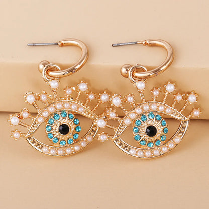 Fashion  Color  Diamond  Eyes Wild Earrings