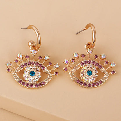 Fashion  Color  Diamond  Eyes Wild Earrings