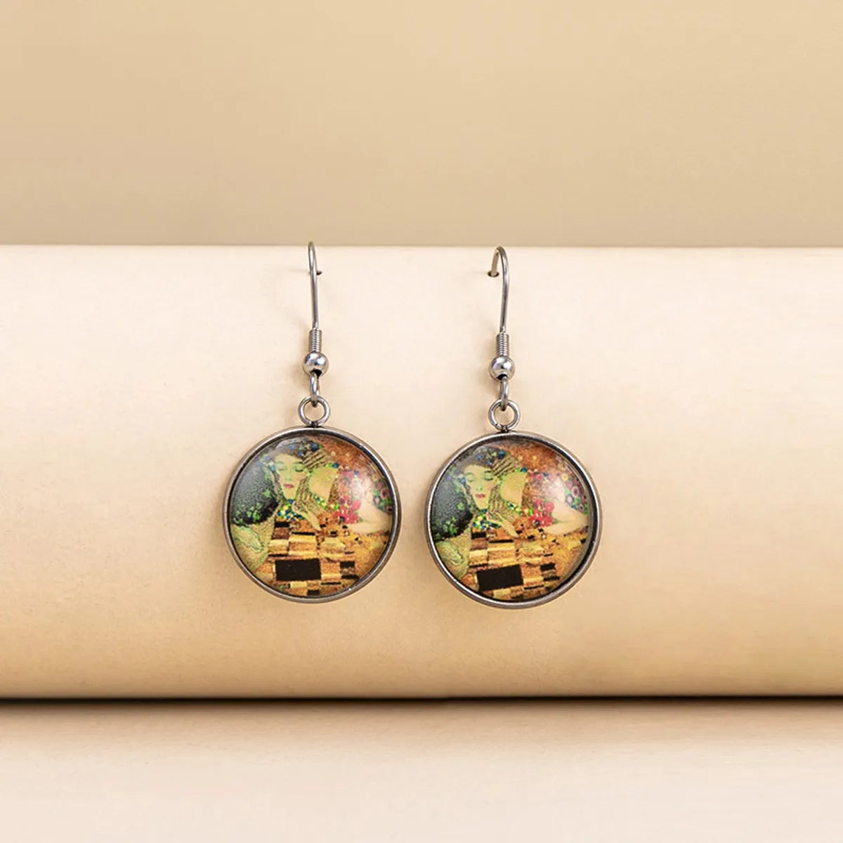 Classical Vintage Style Novelty Abstract Scenery Plating Alloy Glass Glass Earrings