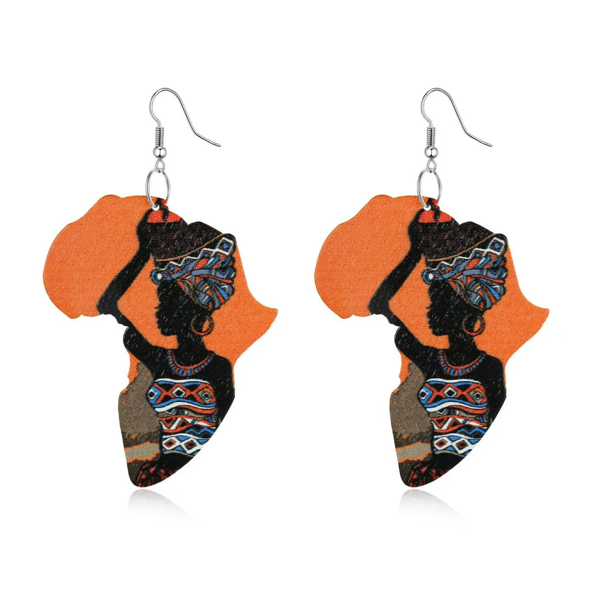 Fashion Color Resin African Map Earrings Nhgo142985