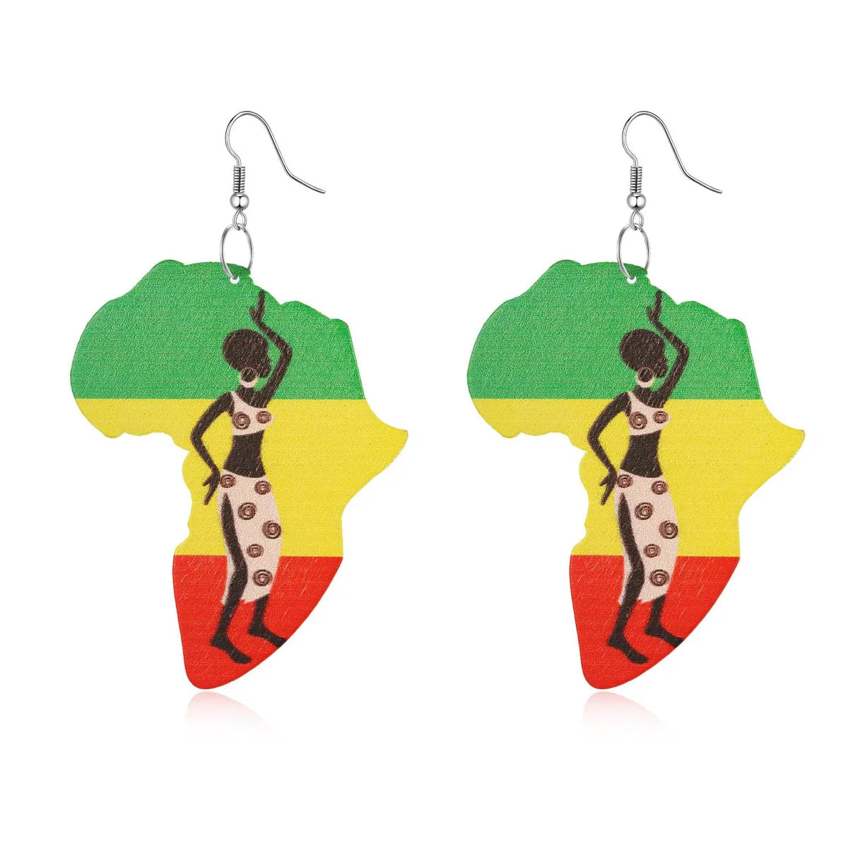 Fashion Color Resin African Map Earrings Nhgo142985