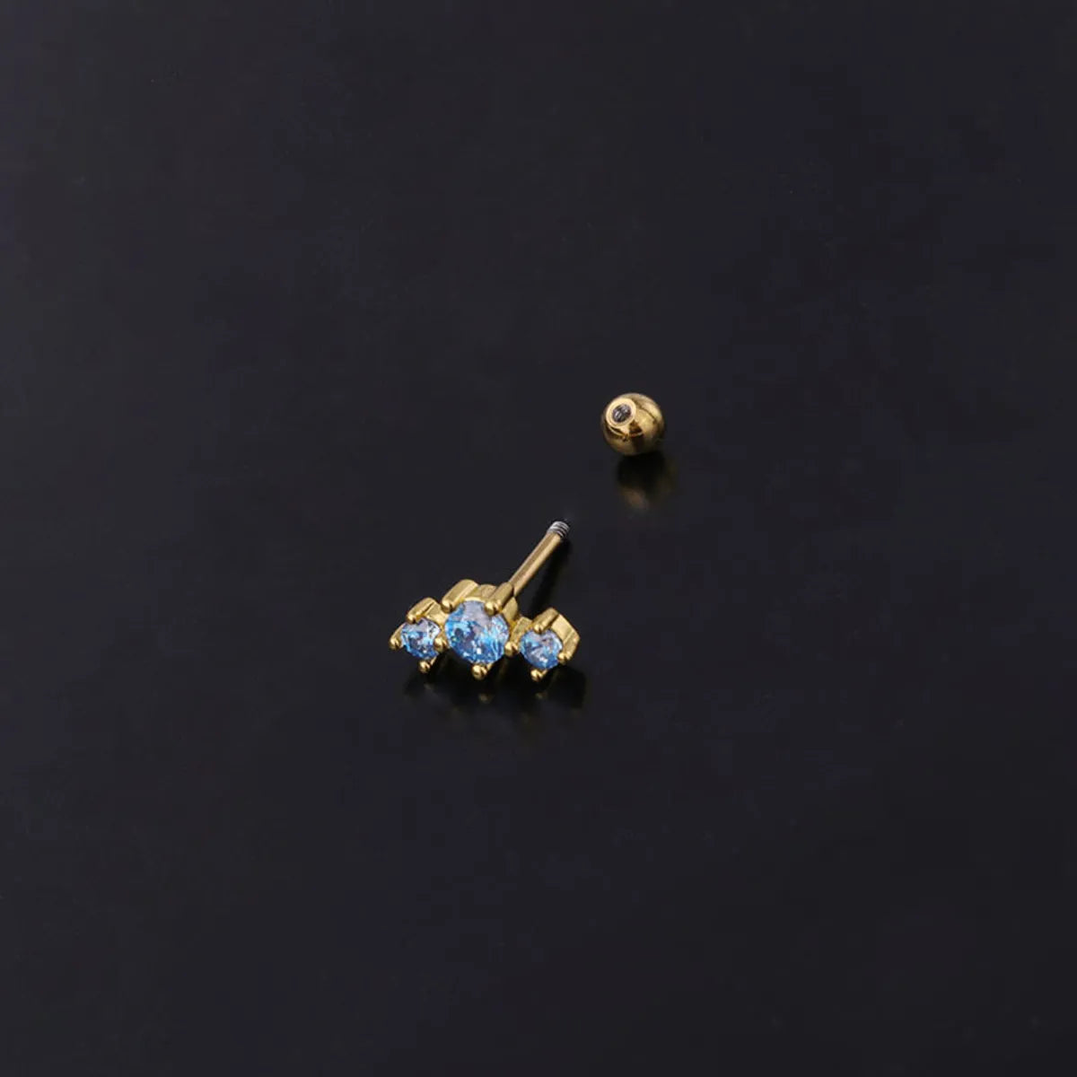 Fashion Color Zircon Screw Screw Ball Earrings