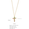 Fashion Color Zircon Unisex Cross Stainless Steel Ochain Necklace With Electroplating Jewelry Pendant
