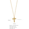 Fashion Color Zircon Unisex Cross Stainless Steel Ochain Necklace With Electroplating Jewelry Pendant