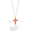 Fashion Color Zircon Unisex Cross Stainless Steel Ochain Necklace With Electroplating Jewelry Pendant