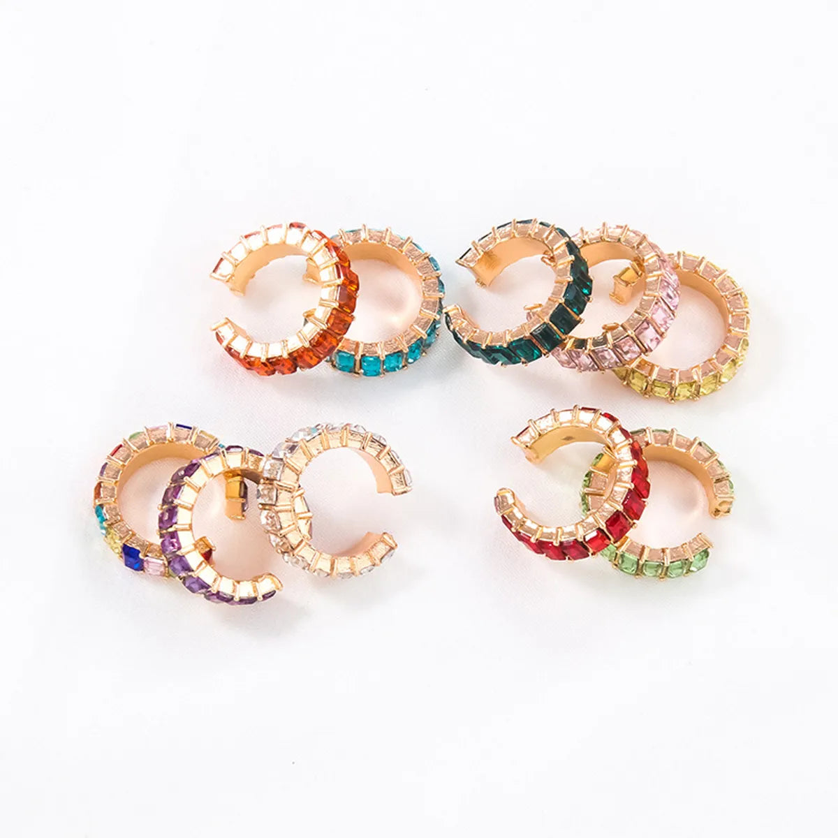 Wholesale Jewelry Lady Geometric Alloy Artificial Gemstones Earrings