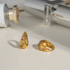 Fashion Colorful Diamond Geometric Earrings Light Luxury Stainless Steel Pvd Furnace Vacuum Real Gold Plated For Women