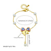 Fashion Colorful Rhinestone Bow Pearl Chain Stainless Steel Tassel Pendant Necklace Bracelet With Butterfly Dragonfly Insect Pattern Gold Plated