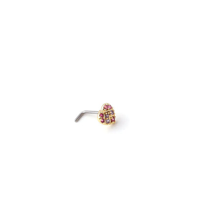 Fashion Flower Titanium Steel Plating Zircon Nose Studs