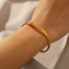 Fashion Commuter Buckle Bracelet Titanium Steel Gold Plated Diamond Geometric Design