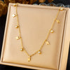 Fashion Commuter Simple Gold Plated Stainless Steel Pendant Necklace With Butterfly Disc Lightning Crown And Eye Accessories Electroplating Treatment