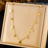 Fashion Commuter Simple Gold Plated Stainless Steel Pendant Necklace With Butterfly Disc Lightning Crown And Eye Accessories Electroplating Treatment