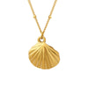 Fashion Commuter Travel Jewelry Scallop Pendant Necklace 316L Stainless Steel Gold Plated Electroplated