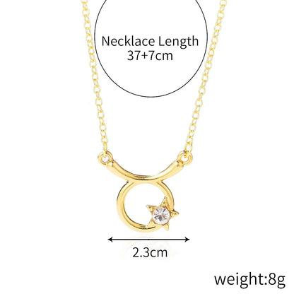 Fashion Constellation Alloy Plating Inlay Rhinestones Women'S Necklace 1 Piece