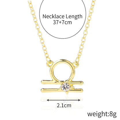 Fashion Constellation Alloy Plating Inlay Rhinestones Women'S Necklace 1 Piece