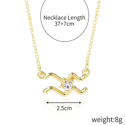 Fashion Constellation Alloy Plating Inlay Rhinestones Women'S Necklace 1 Piece