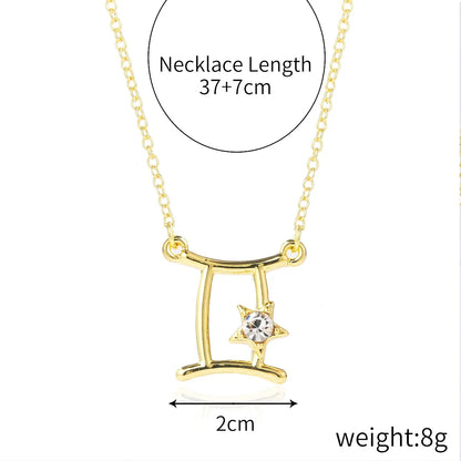 Fashion Constellation Alloy Plating Inlay Rhinestones Women'S Necklace 1 Piece