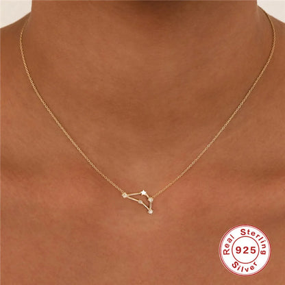 Fashion Constellation Silver Plating Inlay Zircon Necklace 1 Piece