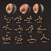 Fashion Constellation Zircon Inlaid Metal Piercing Ear Jewelry