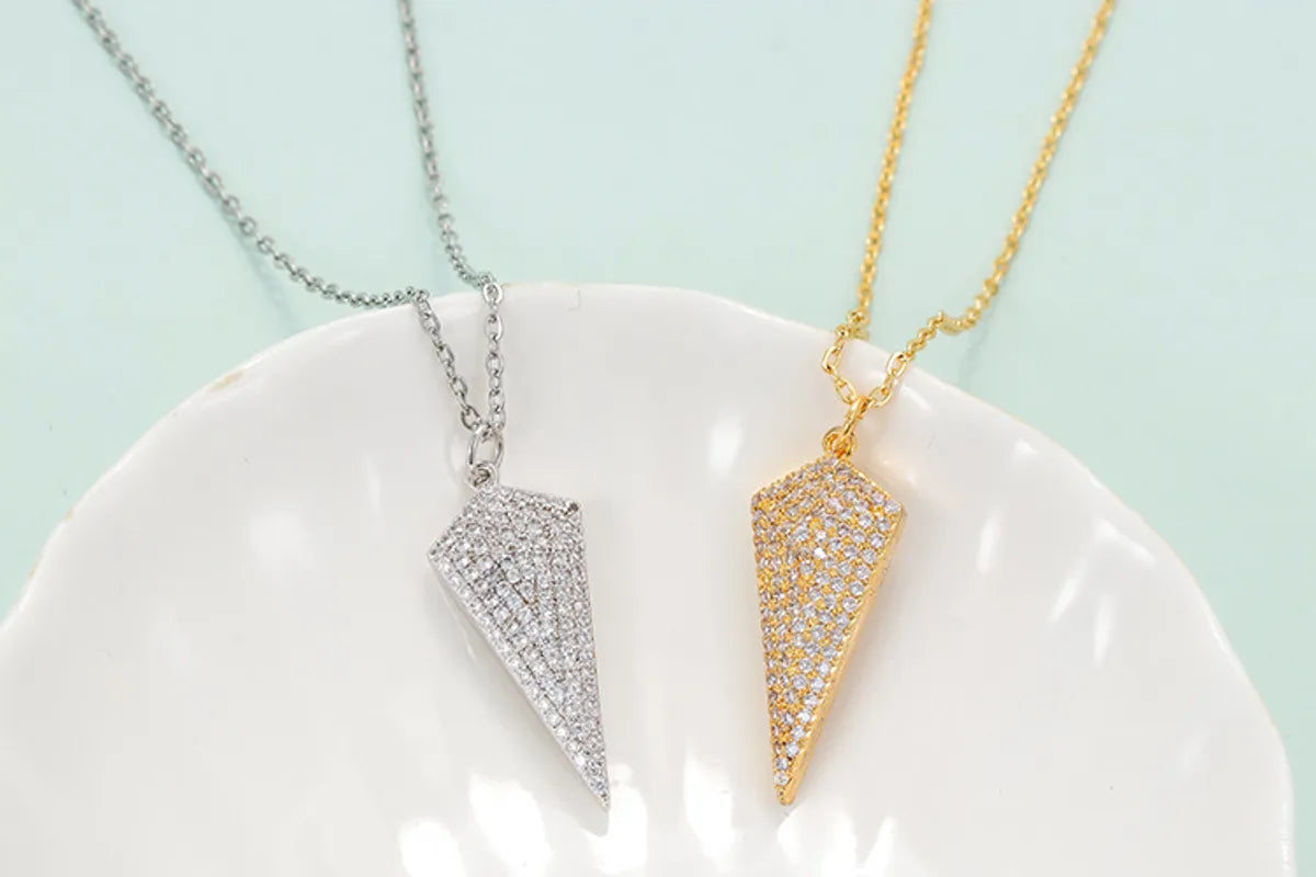 Fashion Copper Arrow Pendant Micro-inlaid Zircon Full Zircon Necklace Wholesale