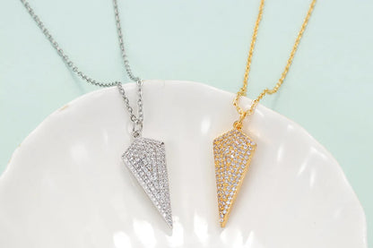 Fashion Copper Arrow Pendant Micro-inlaid Zircon Full Zircon Necklace Wholesale