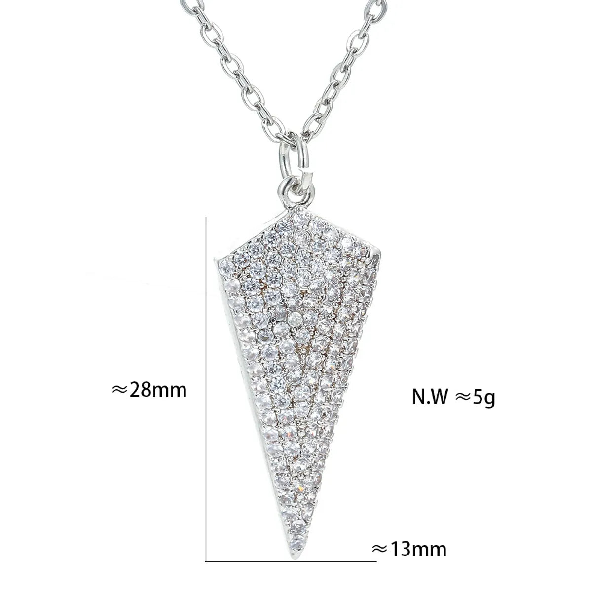 Fashion Copper Arrow Pendant Micro-inlaid Zircon Full Zircon Necklace Wholesale