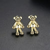 Fashion Copper Bear Earrings With Zircon Accents Simple Animal Zodiac Jewelry Accessories