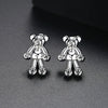Fashion Copper Bear Earrings With Zircon Accents Simple Animal Zodiac Jewelry Accessories