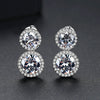 Fashion Copper Geometric Crystal Zircon Inlaid Round Earrings For Women Elegant Everyday Jewelry Wholesale