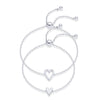 Fashion Copper Hollow Heart Couple Bracelet Set Adjustable Electroplated Heart Shape Bracelets For Women