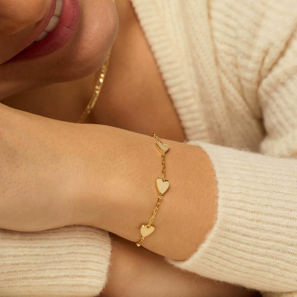 Fashion Copper Hollow Heart Couple Bracelet Set Adjustable Electroplated Heart Shape Bracelets For Women