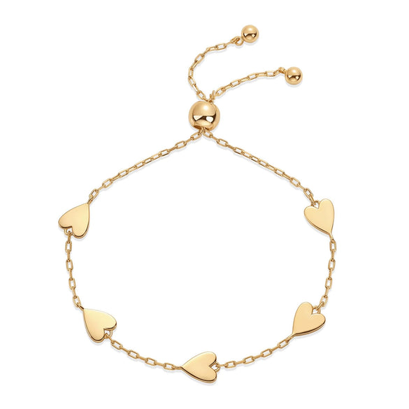 Fashion Copper Hollow Heart Couple Bracelet Set Adjustable Electroplated Heart Shape Bracelets For Women
