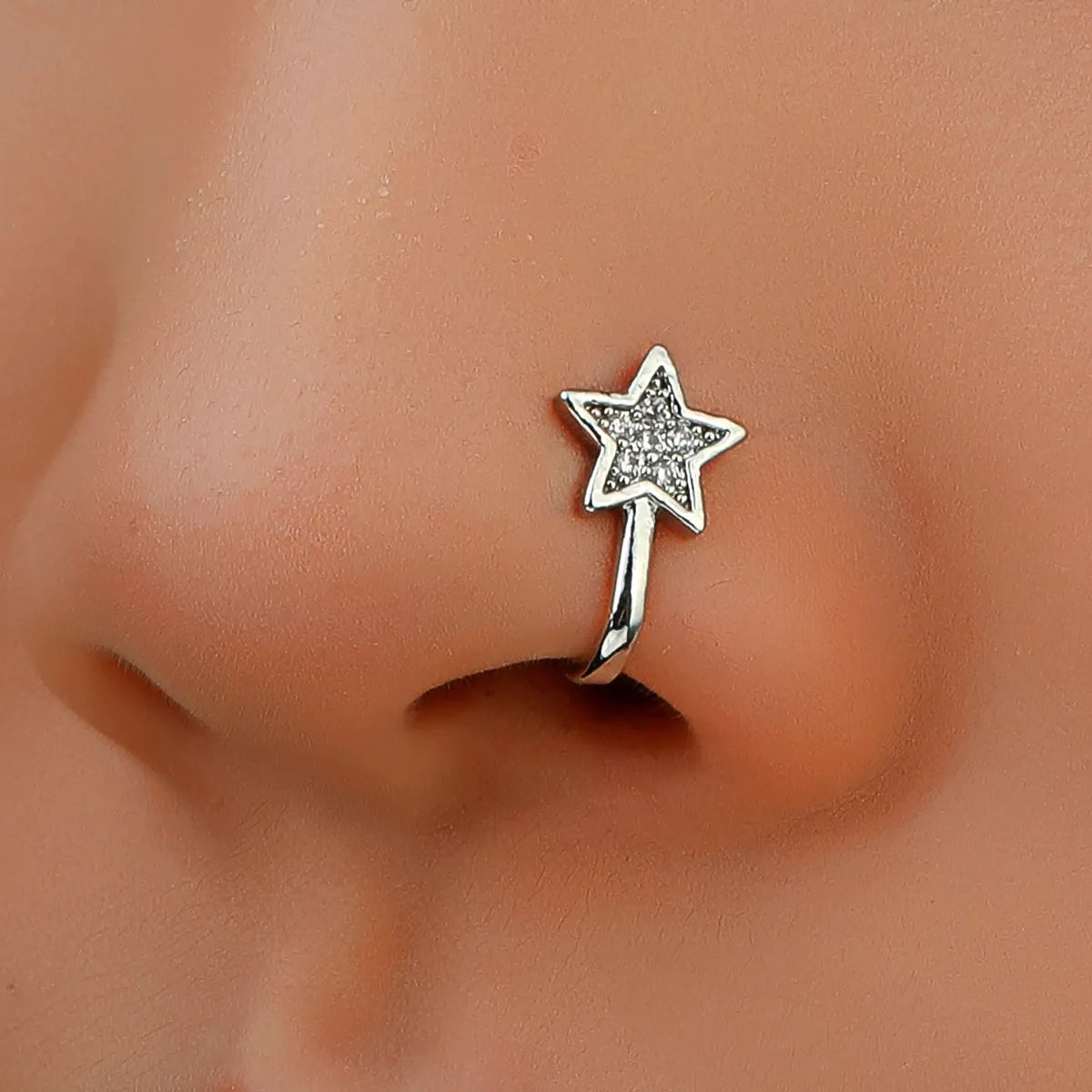 Fashion Copper Inlaid Zircon Star Nose Nail Wholesale Gooddiy