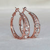 Fashion Copper Large Hoop Earrings With Inlaid Zircon Geometric Design For Women