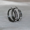 Fashion Copper Large Hoop Earrings With Inlaid Zircon Geometric Design For Women