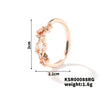 Fashion Copper Leaf Open Ring Adjustable Electroplated Natural Plant Style Ring For Women And Couples