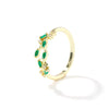 Fashion Copper Leaf Open Ring Adjustable Electroplated Natural Plant Style Ring For Women And Couples