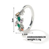 Fashion Copper Leaf Open Ring Adjustable Electroplated Natural Plant Style Ring For Women And Couples