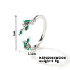 Fashion Copper Leaf Open Ring Adjustable Electroplated Natural Plant Style Ring For Women And Couples