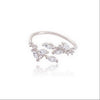 Fashion Copper Leaf Open Ring Adjustable Electroplated Natural Plant Style Ring For Women And Couples